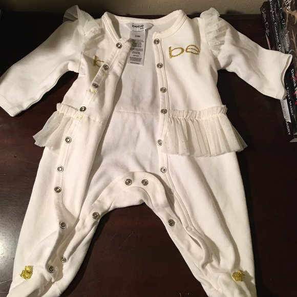 BEBE BABY Long-Sleeve Footed Tutu Coverall   3-6M - Picture 11 of 14